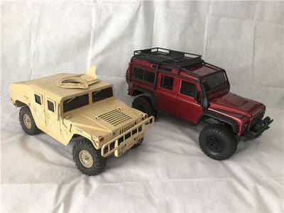 "The 1/10 Scale 313mm All Metal Axial SCX10 RC4W Body Parts of Hummer Military vehicles"