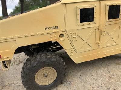 "The 1/10 Scale 313mm All Metal Axial SCX10 RC4W Body Parts of Hummer Military vehicles"