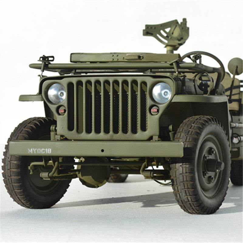 "EAXTOYS 1/6 Scale Full Metal Willys Jeep Truck Model, Ideal for Military Collectors"